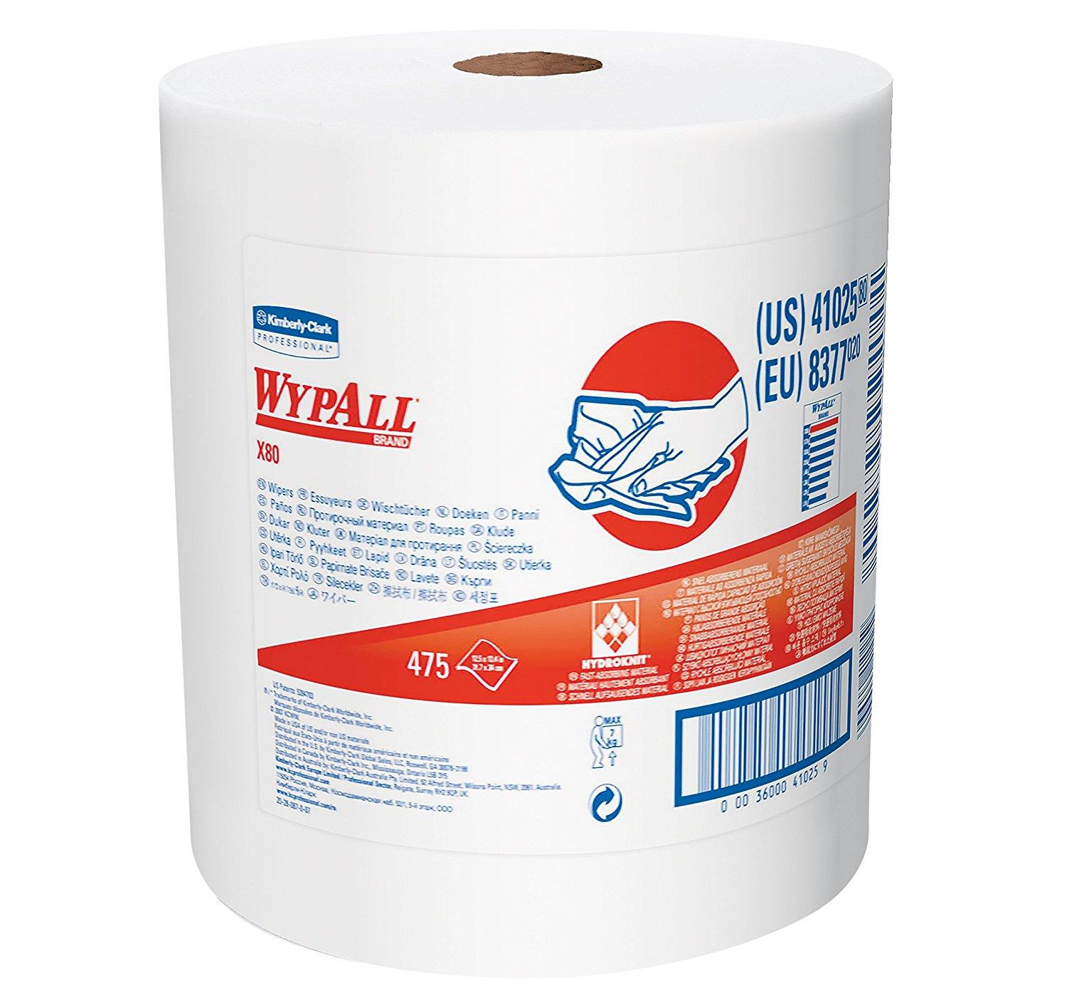 WYPALL X80 JUMBO ROLL WHITE 475 WIPERS - WYPALL X80